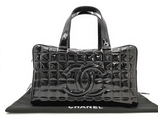 CHANEL Chocolate Bar Patent Handbag