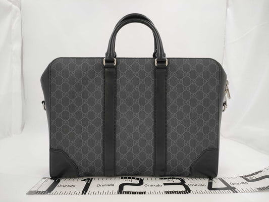 GUCCI GG Supreme Briefcase PVC/Leather Business Bag