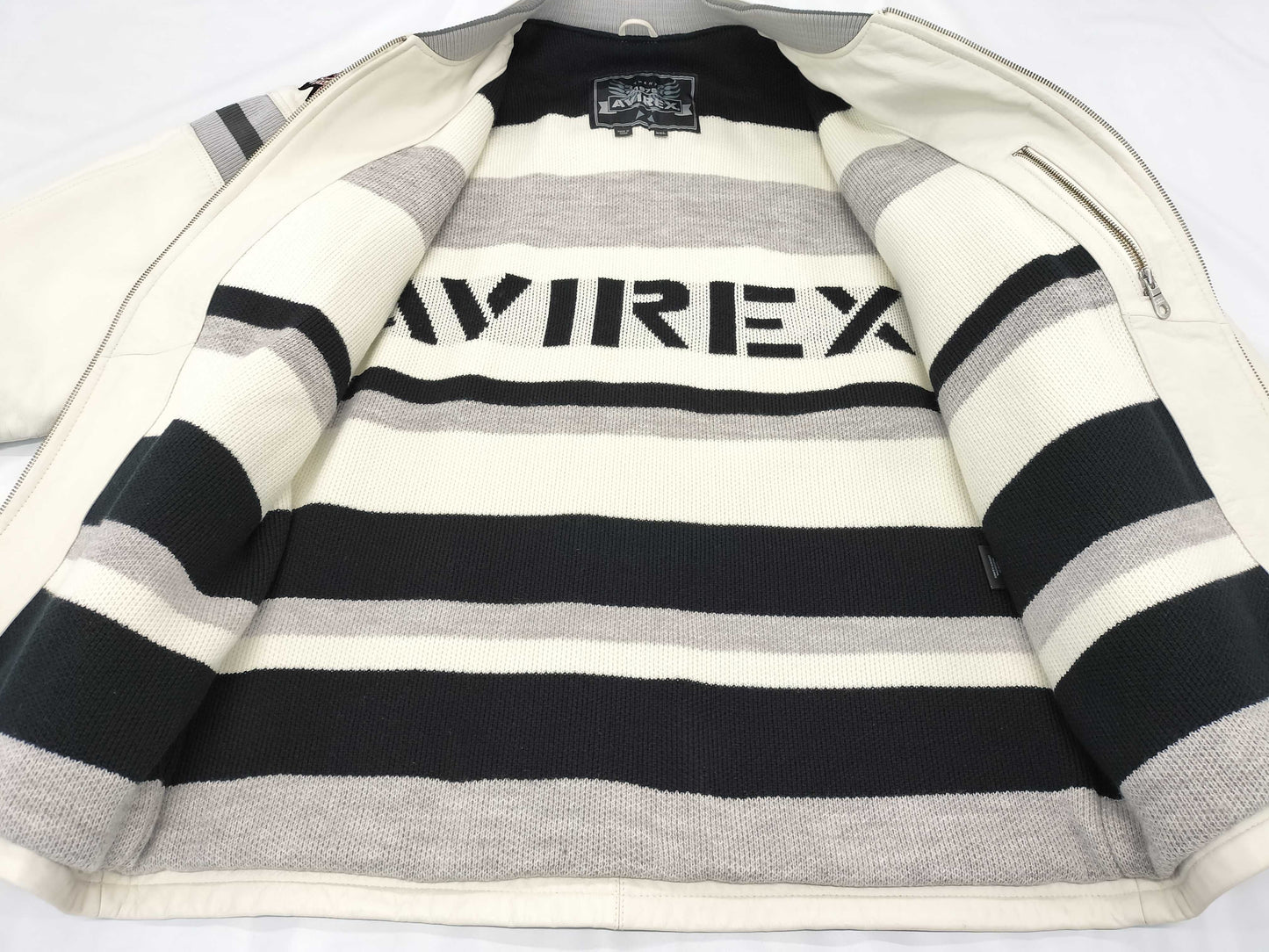 AVIREX Leather Stadium Jacket, Size XXL