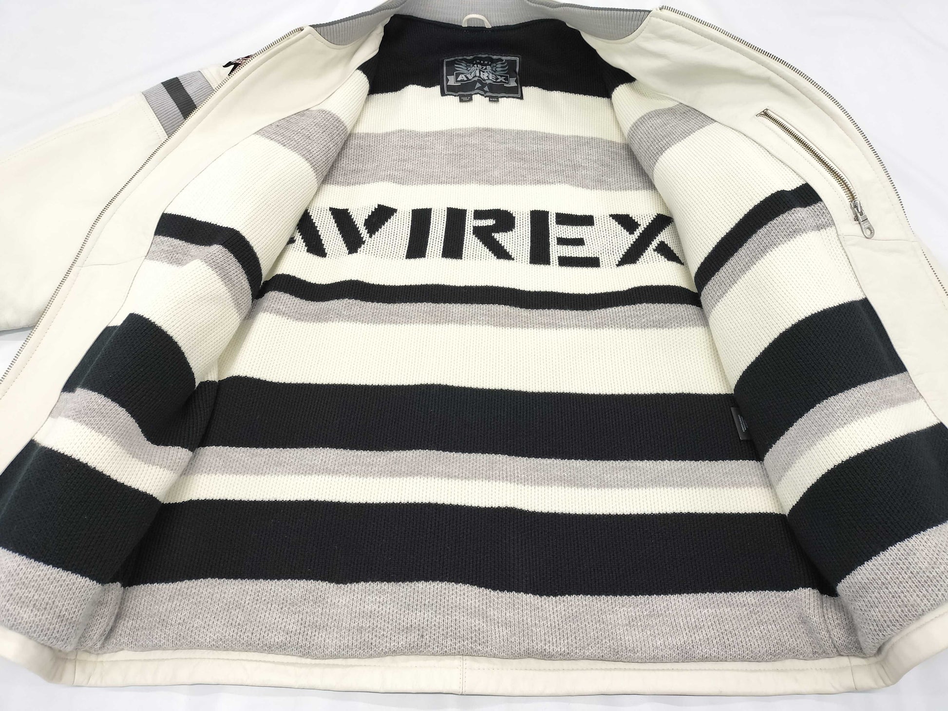 AVIREX Leather Stadium Jacket, Size XXL