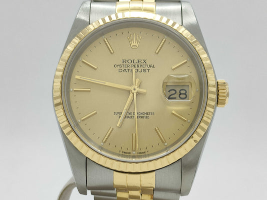 ROLEX 16233 R801344 Champagne Dial Men's Watch