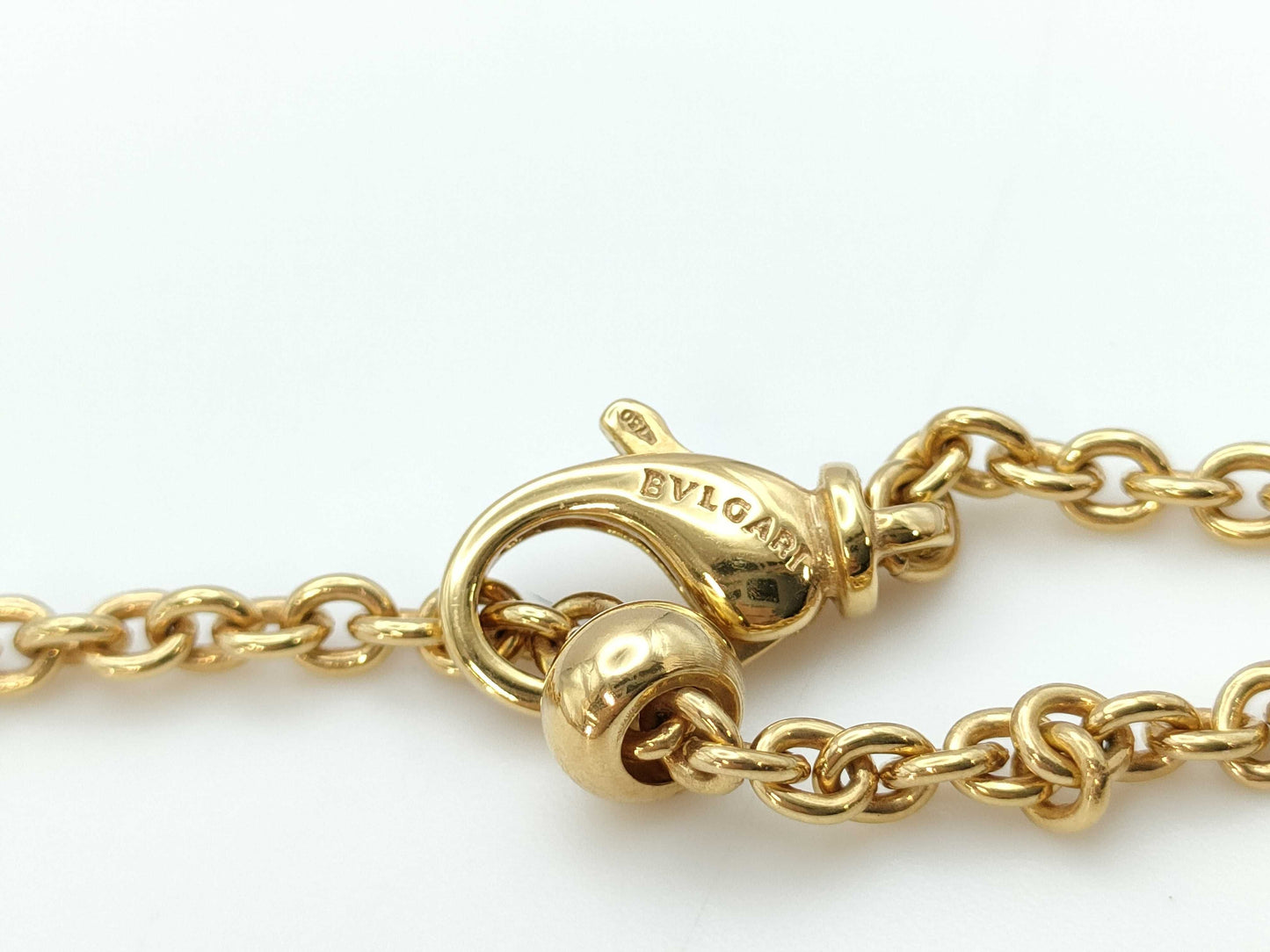 BVLGARI Optical Shell Necklace, Yellow Gold 750/Stainless Steel, 53.0g 