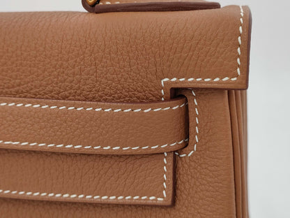 HERMES Kelly 28 Togo with 2025K Gold Hardware, 2-Way Handbag/Shoulder Bag