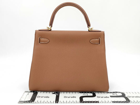 HERMES Kelly 28 Togo with 2025K Gold Hardware, 2-Way Handbag/Shoulder Bag
