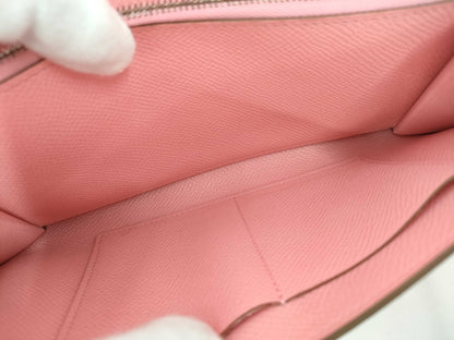 HERMES Kelly Wallet To-Go Epson Rose Confetti Silver Hardware Y Stamp Wallet
