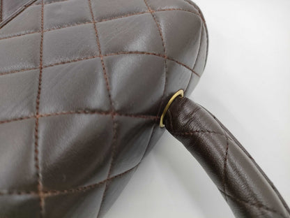 CHANEL Matelasse Lambskin Handbag, Dark Brown, No. 3