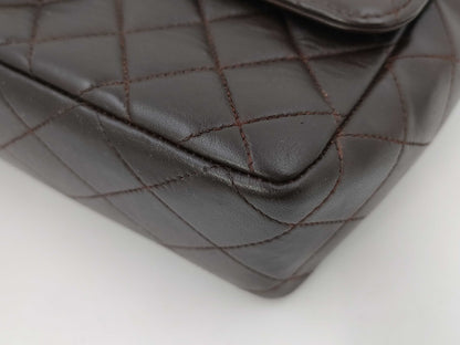 CHANEL Matelasse Lambskin Handbag, Dark Brown, No. 3