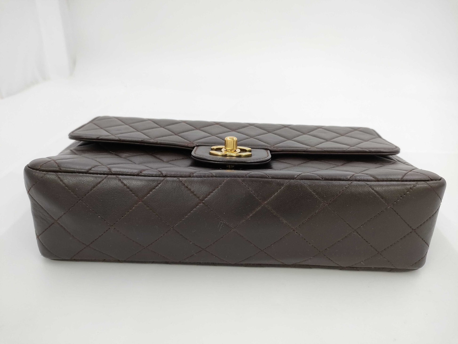 CHANEL Matelasse Lambskin Handbag, Dark Brown, No. 3