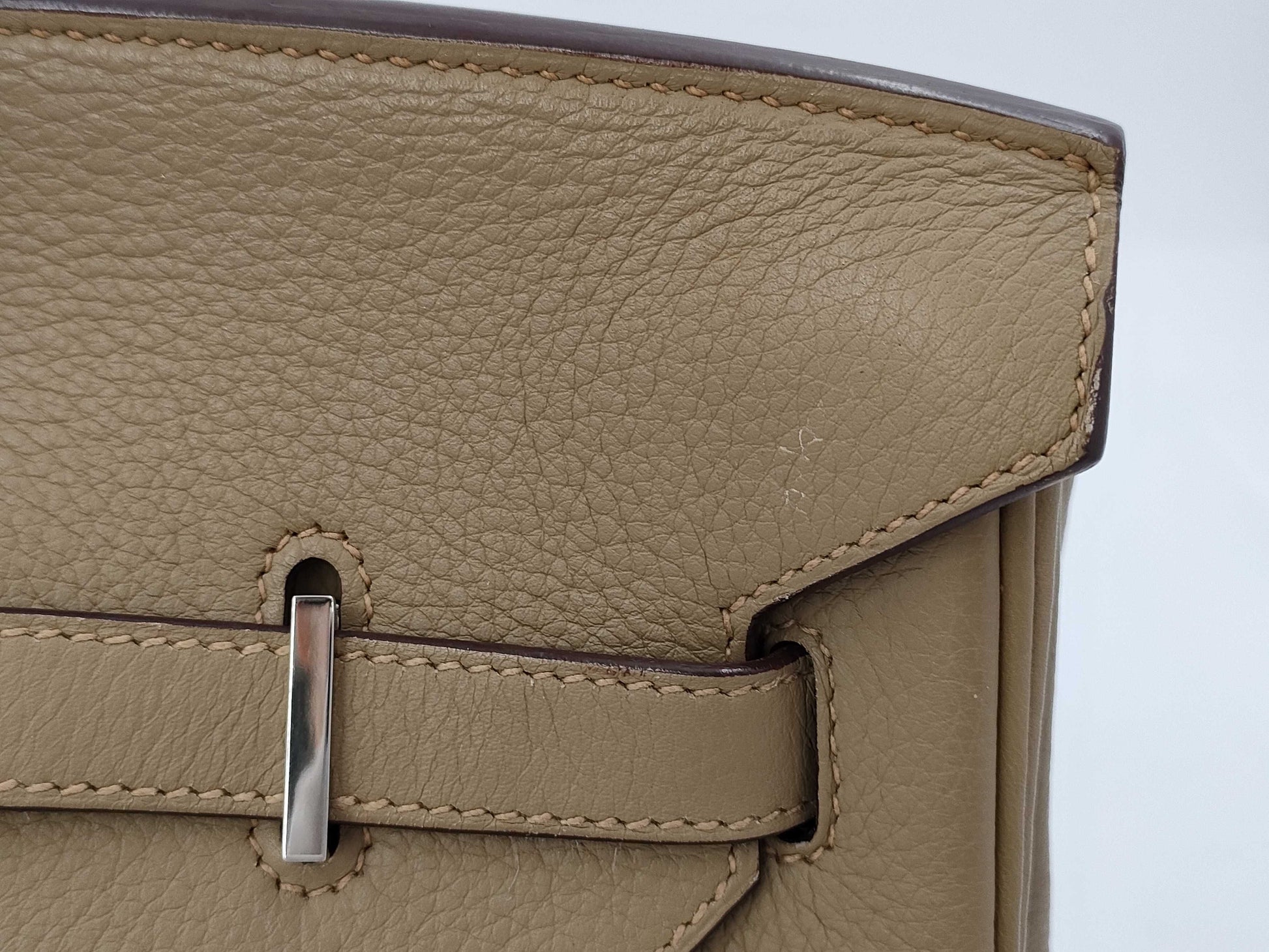 HERMES Birkin 35 Taurillon Clemence Leather Handbag with Silver Hardware and L Stamp