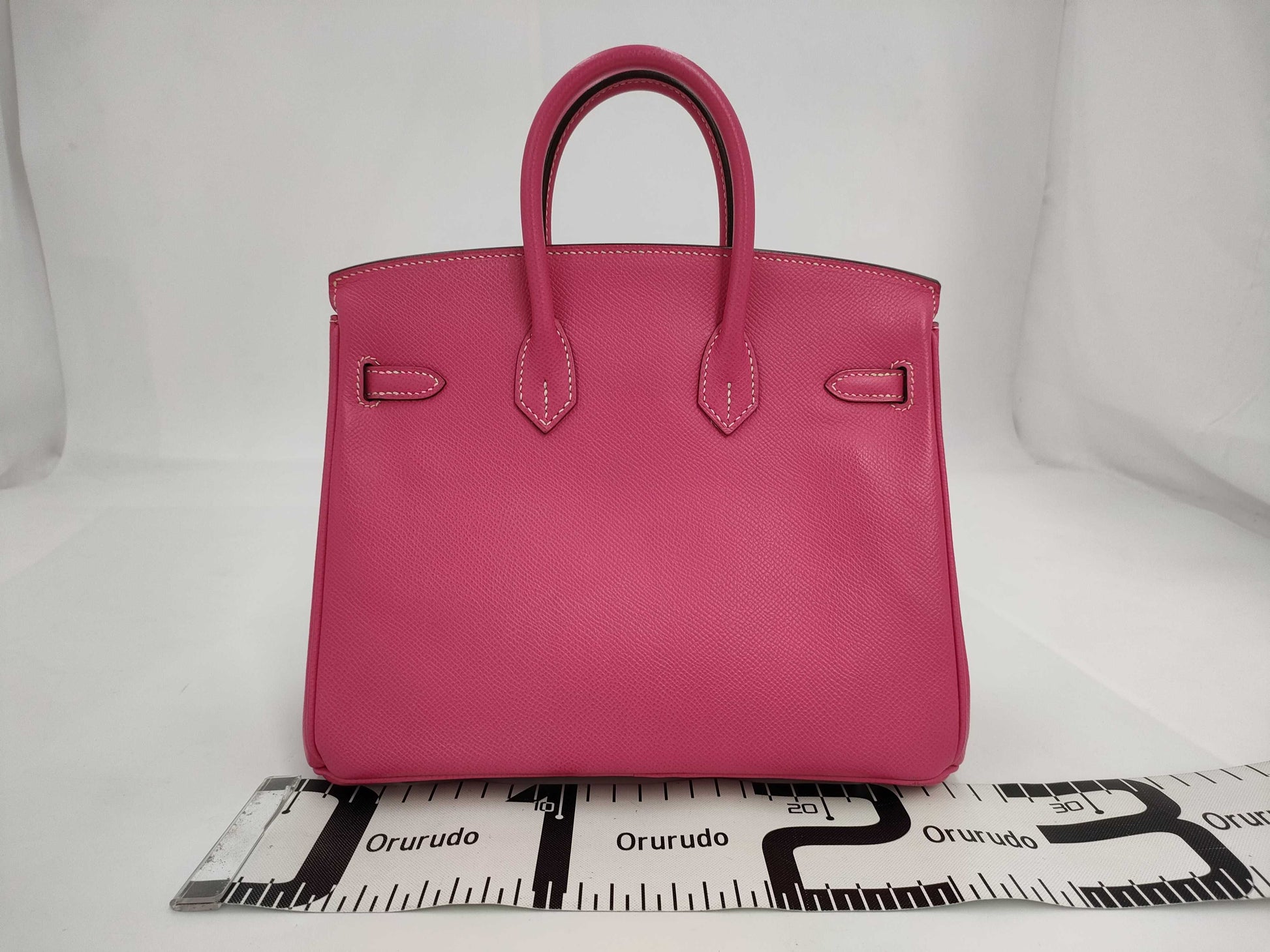 HERMES Birkin 25 Candy, Epsom Leather, Rose Tyrien, Ruby, Silver Hardware, Q Stamp, Handbag