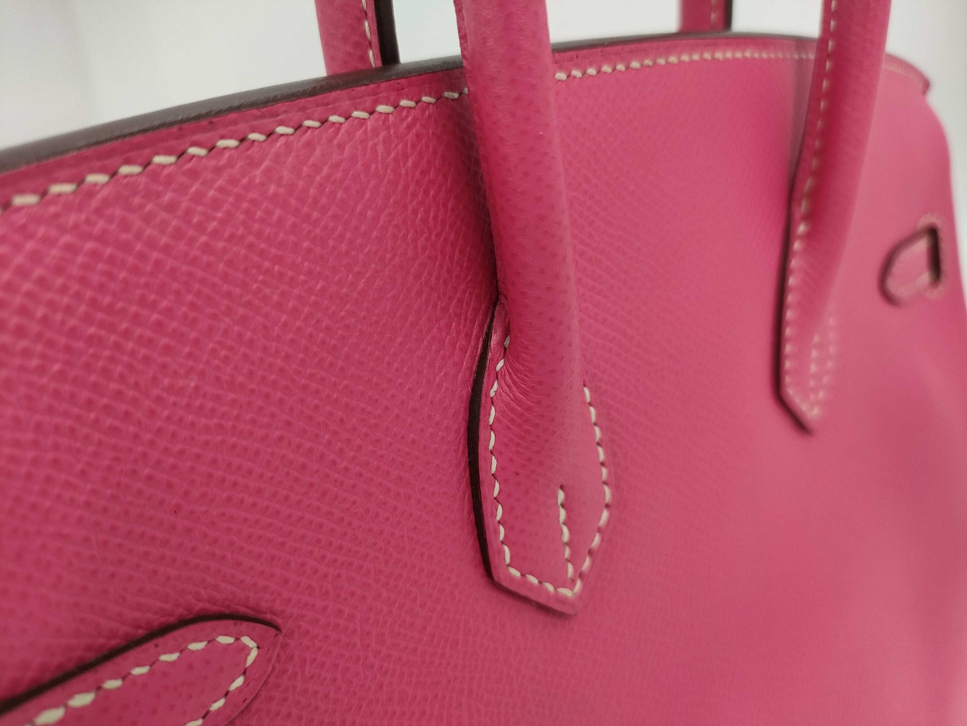 HERMES Birkin 25 Candy, Epsom Leather, Rose Tyrien, Ruby, Silver Hardware, Q Stamp, Handbag