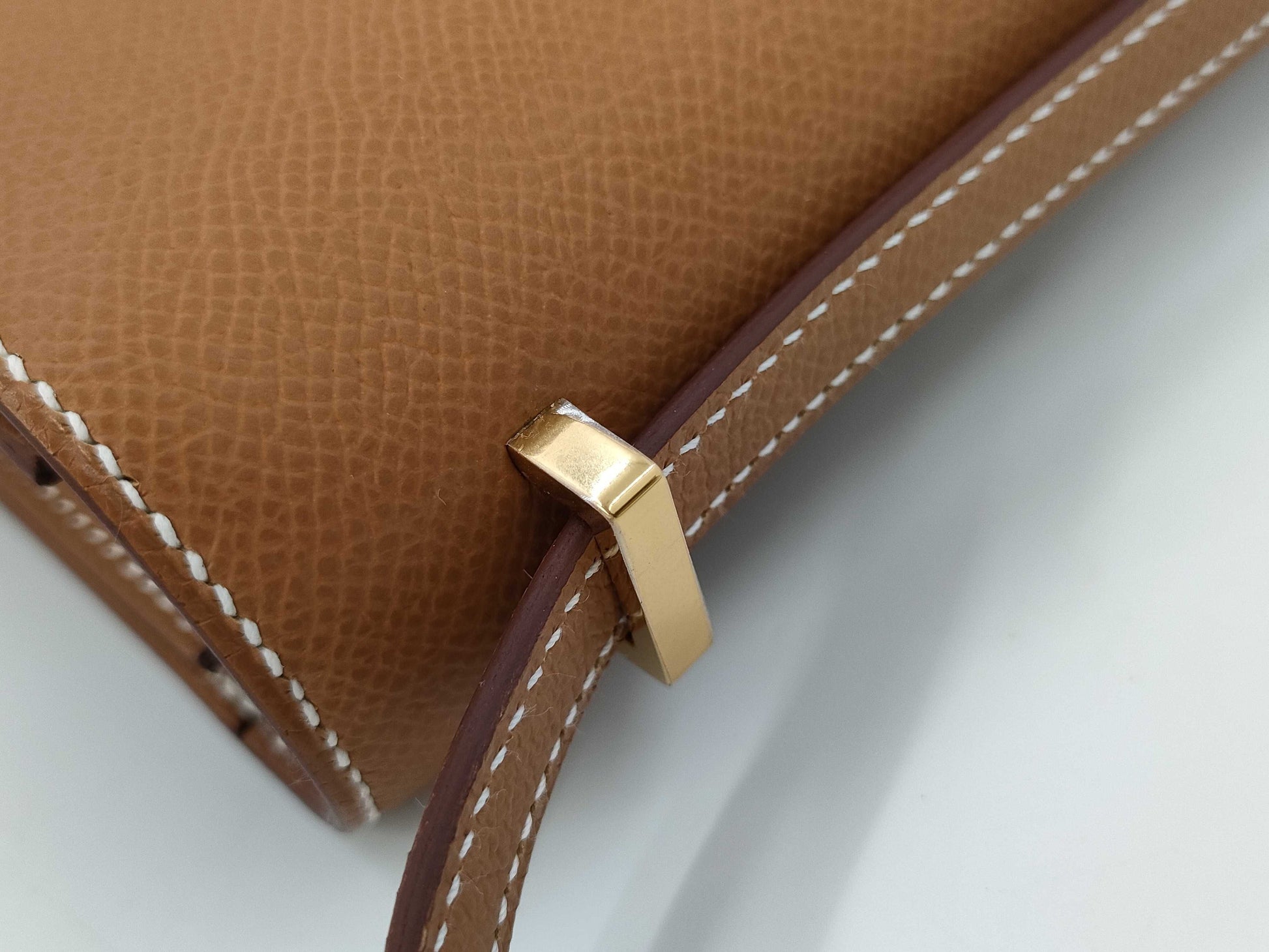 HERMES Constance Mini W Stamp Epson Gold Shoulder Bag with Gold Hardware