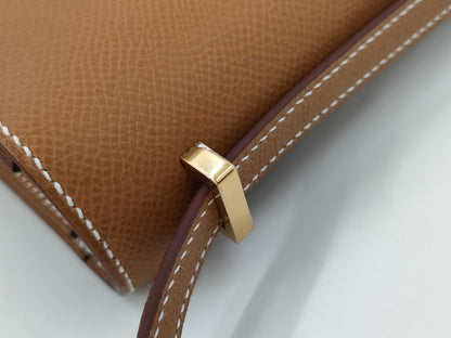 HERMES Constance Mini W Stamp Epson Gold Shoulder Bag with Gold Hardware