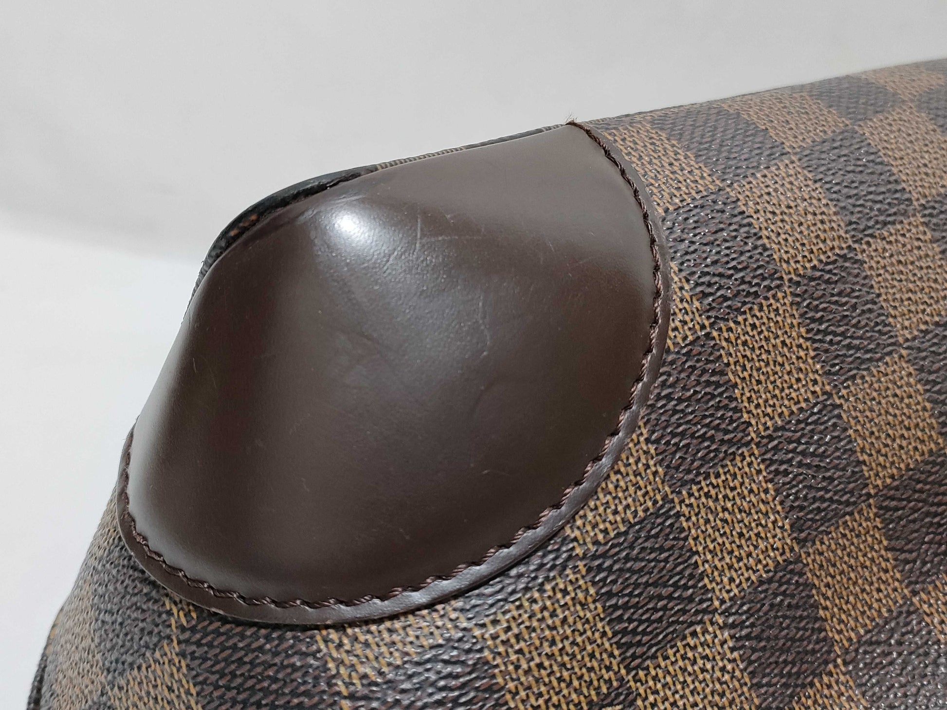 LOUIS VUITTON RFID Unverifiable Serial Number Unclear Damier Louis Vuitton Hampstead MM Brown Damier Ebene Handbag with Gold Hardware CA1017