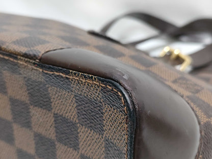 LOUIS VUITTON RFID Unverifiable Serial Number Unclear Damier Louis Vuitton Hampstead MM Brown Damier Ebene Handbag with Gold Hardware CA1017