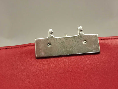 Dior Miss Dior Red Cannage Lambskin Leather Silver Shoulder Bag 01-BO-0174