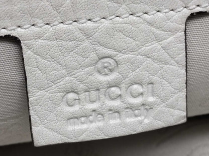 GUCCI GG Canvas Medium Bamboo Bar Tote Bag in Beige/Ivory with Monogram Canvas and Silver 