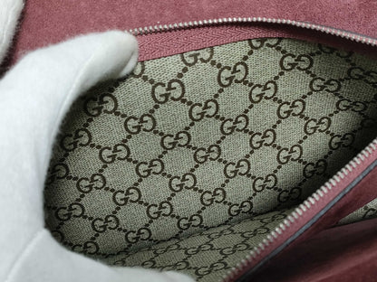 GUCCI GG Supreme Medium Dionysus Blooms Shoulder Bag in Beige/Red with Blooms Supreme Coated Canvas and Silver 