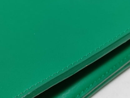SAINT LAURENT Yves Saint Laurent Classic Ligne Y Clutch Bag in Green Smooth Calfskin Leather with Gold Accents, 311213, 2020