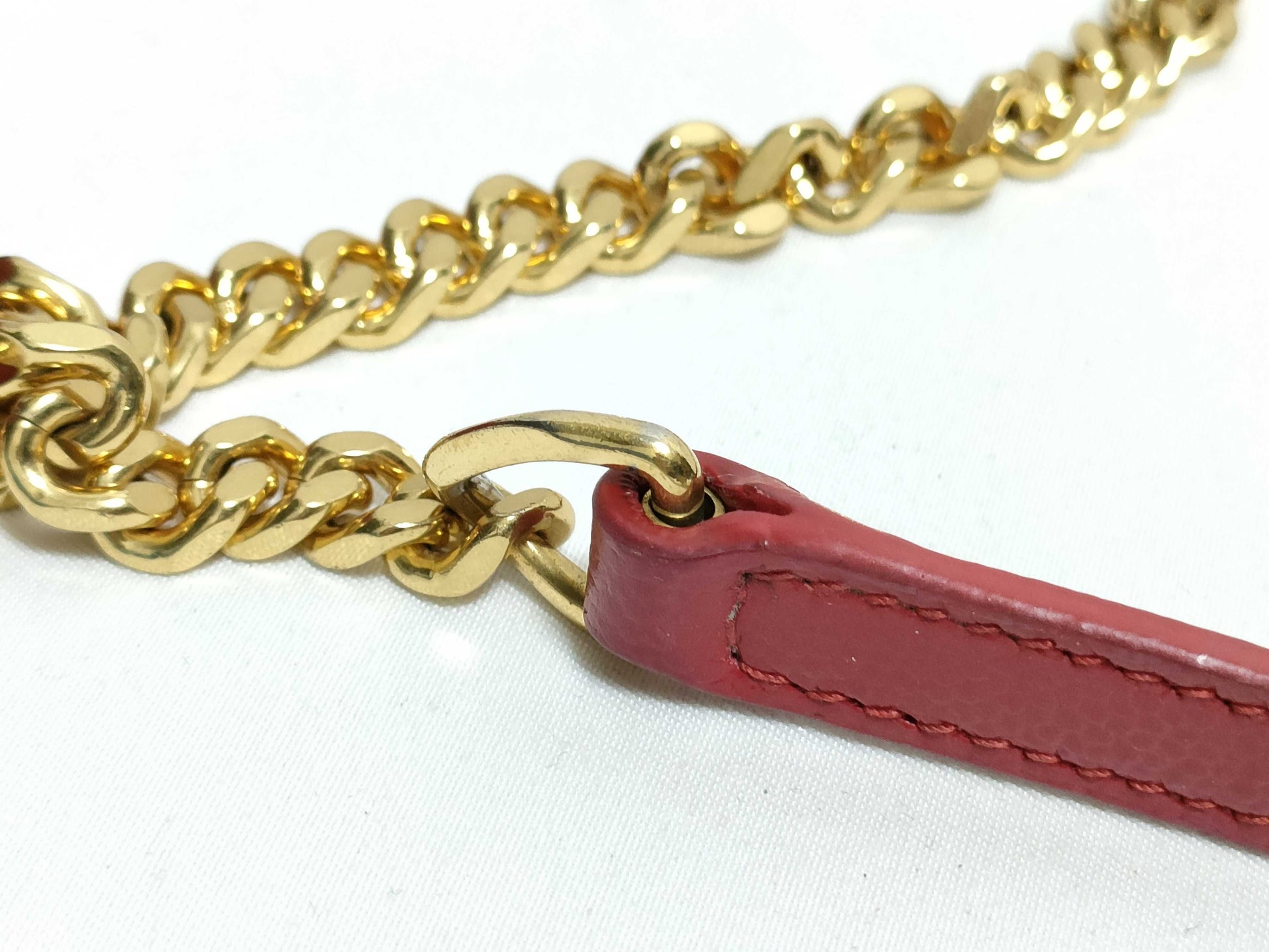 SAINT LAURENT Yves Saint Laurent Envelope Wallet on Chain in Red Quilted Grain de Poudre Leather with Gold GNC 393953 1118 Shoulder Bag