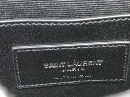 SAINT LAURENT Yves Saint Laurent Mini Tassel Kate Shoulder Bag in Black Crocodile-Embossed Leather with Silver DMR 344120 0716