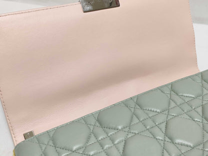 Dior Miss Dior Beige Cannage Lambskin Leather Silver Shoulder Bag 18-MA-0133