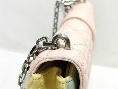 Dior Miss Dior Beige Cannage Lambskin Leather Silver Shoulder Bag 18-MA-0133