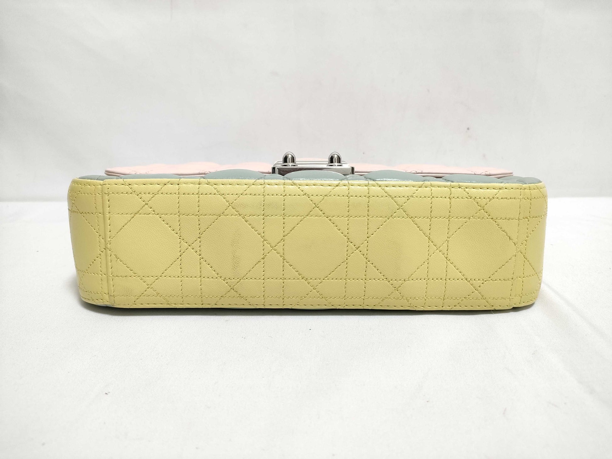 Dior Miss Dior Beige Cannage Lambskin Leather Silver Shoulder Bag 18-MA-0133