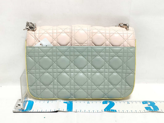 Dior Miss Dior Beige Cannage Lambskin Leather Silver Shoulder Bag 18-MA-0133