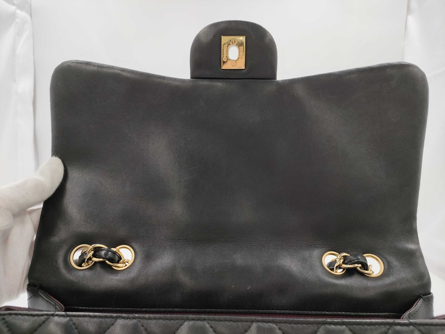 CHANEL Jumbo Classic Single Flap Shoulder Bag in Black Quilted Lambskin Leather with Gold Finish 