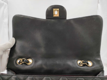 CHANEL Jumbo Classic Single Flap Shoulder Bag in Black Quilted Lambskin Leather with Gold Finish 