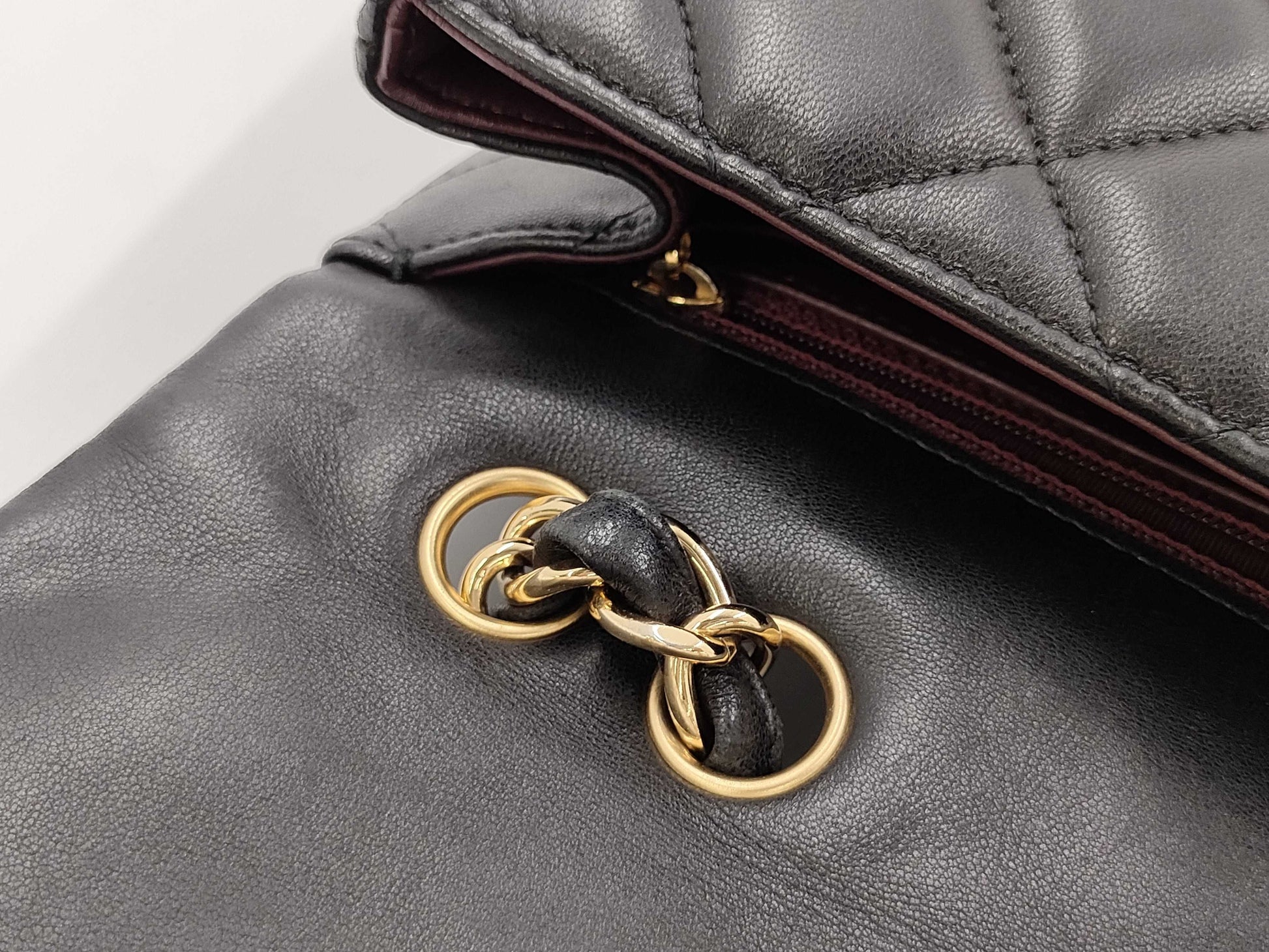 CHANEL Jumbo Classic Single Flap Shoulder Bag in Black Quilted Lambskin Leather with Gold Finish 