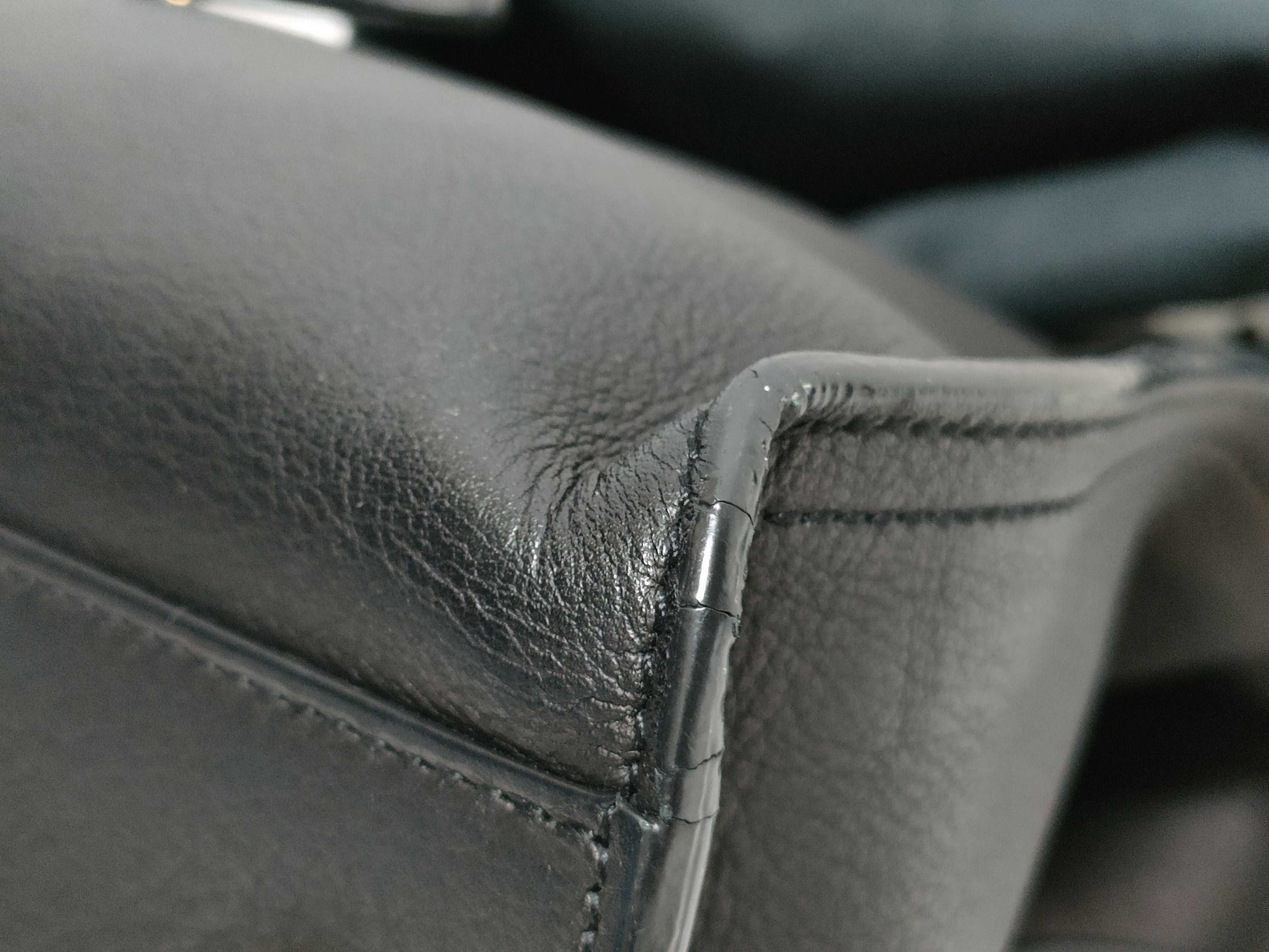 SAINT LAURENT Yves Saint Laurent Small Monogram Cabas Handbag in Black Calfskin Leather and Gold 
