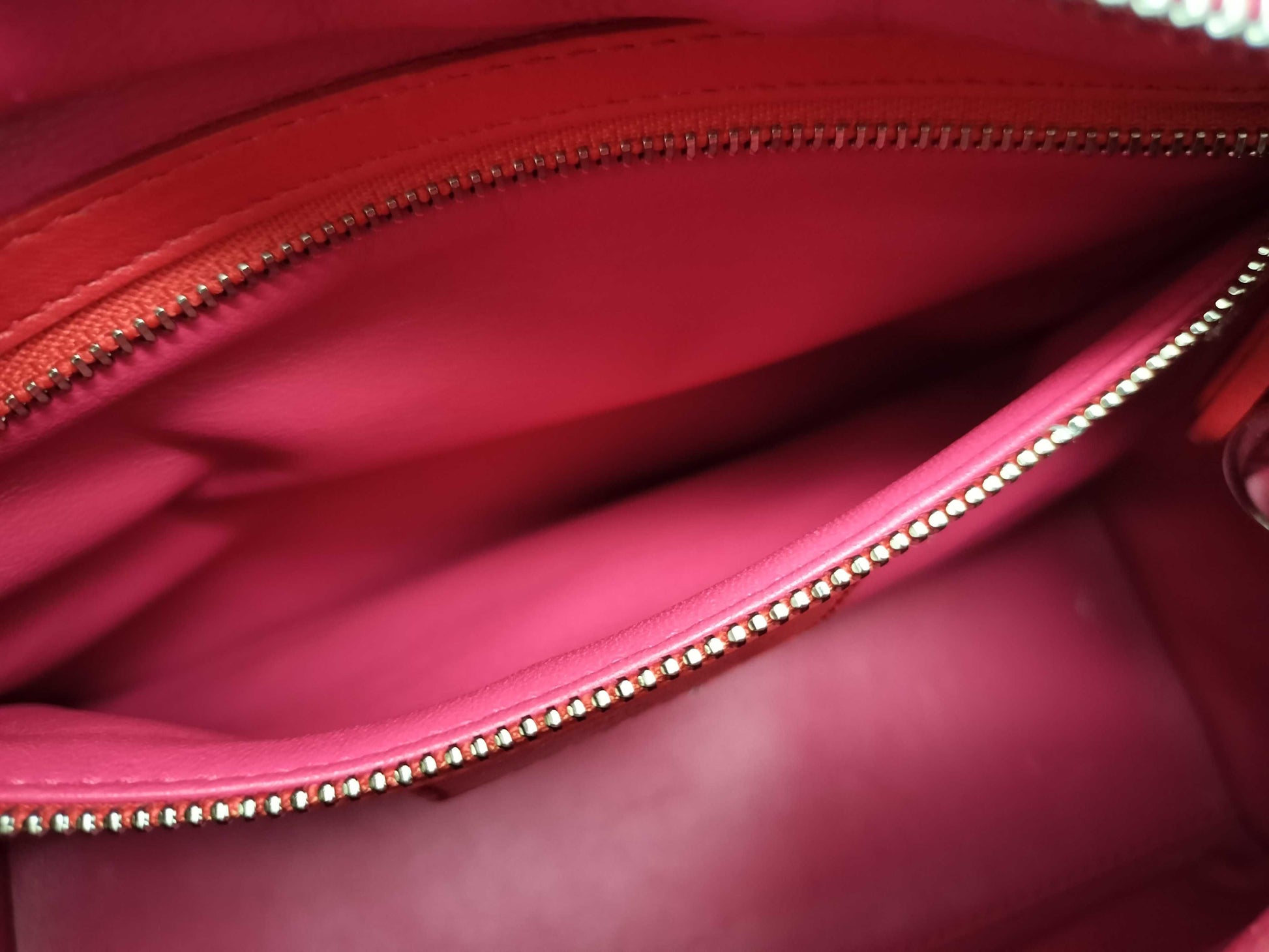 Dior Lady Dior Medium Tricolore Lady Dior Zip Handbag in Orange/Fuchsia/Red Cannage Lambskin Leather with Silver 15-BO-0133
