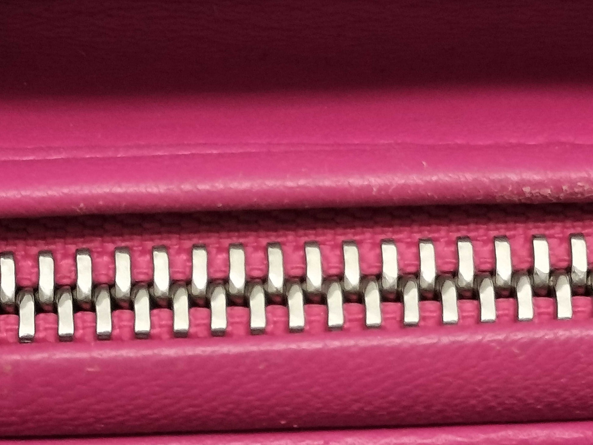 Dior Lady Dior Medium Zip Handbag in Fuchsia Cannage Lambskin Leather and Silver, 16-BO-1112