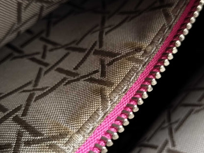 Dior Lady Dior Medium Zip Handbag in Fuchsia Cannage Lambskin Leather and Silver, 16-BO-1112