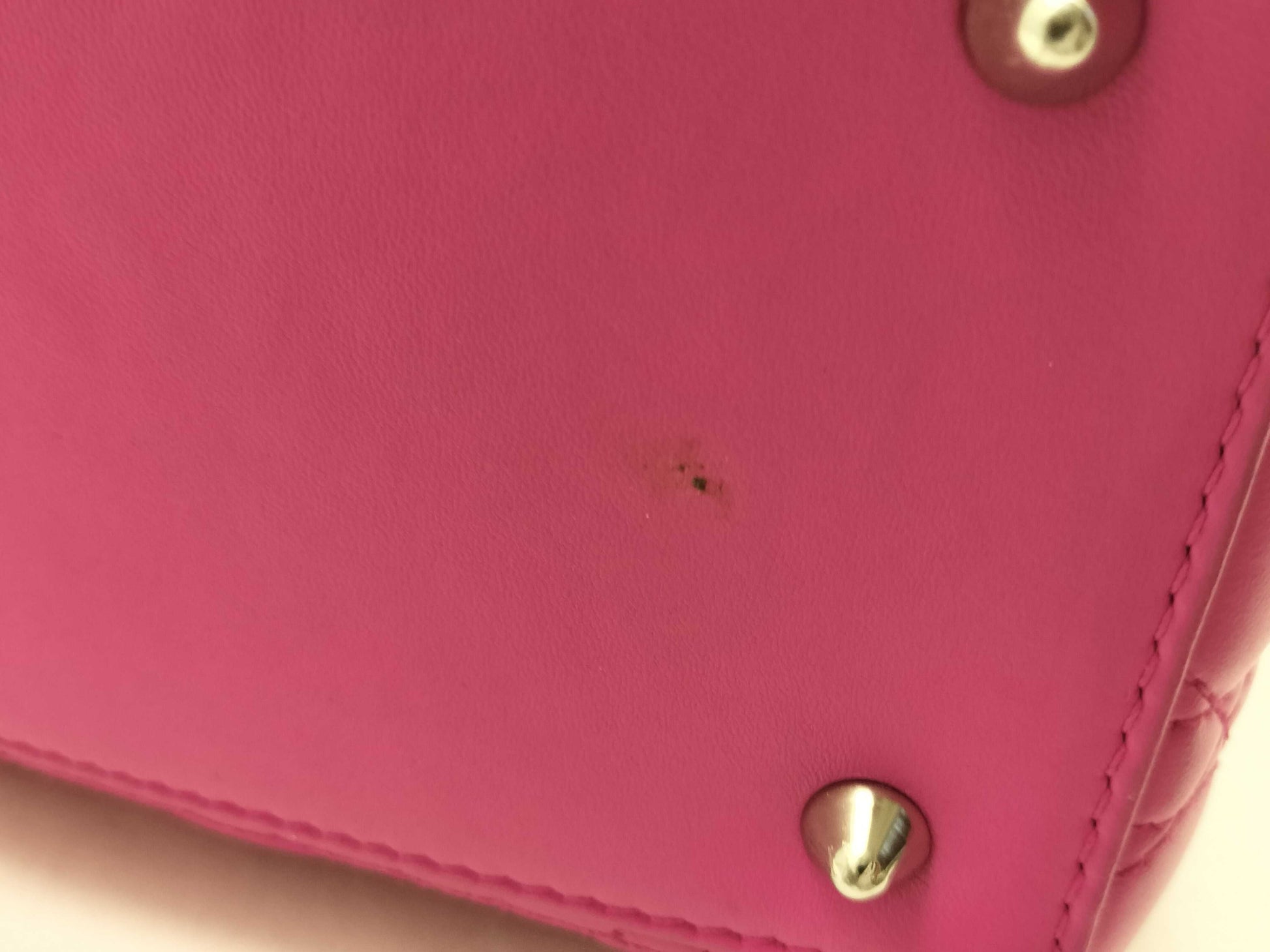 Dior Lady Dior Medium Zip Handbag in Fuchsia Cannage Lambskin Leather and Silver, 16-BO-1112