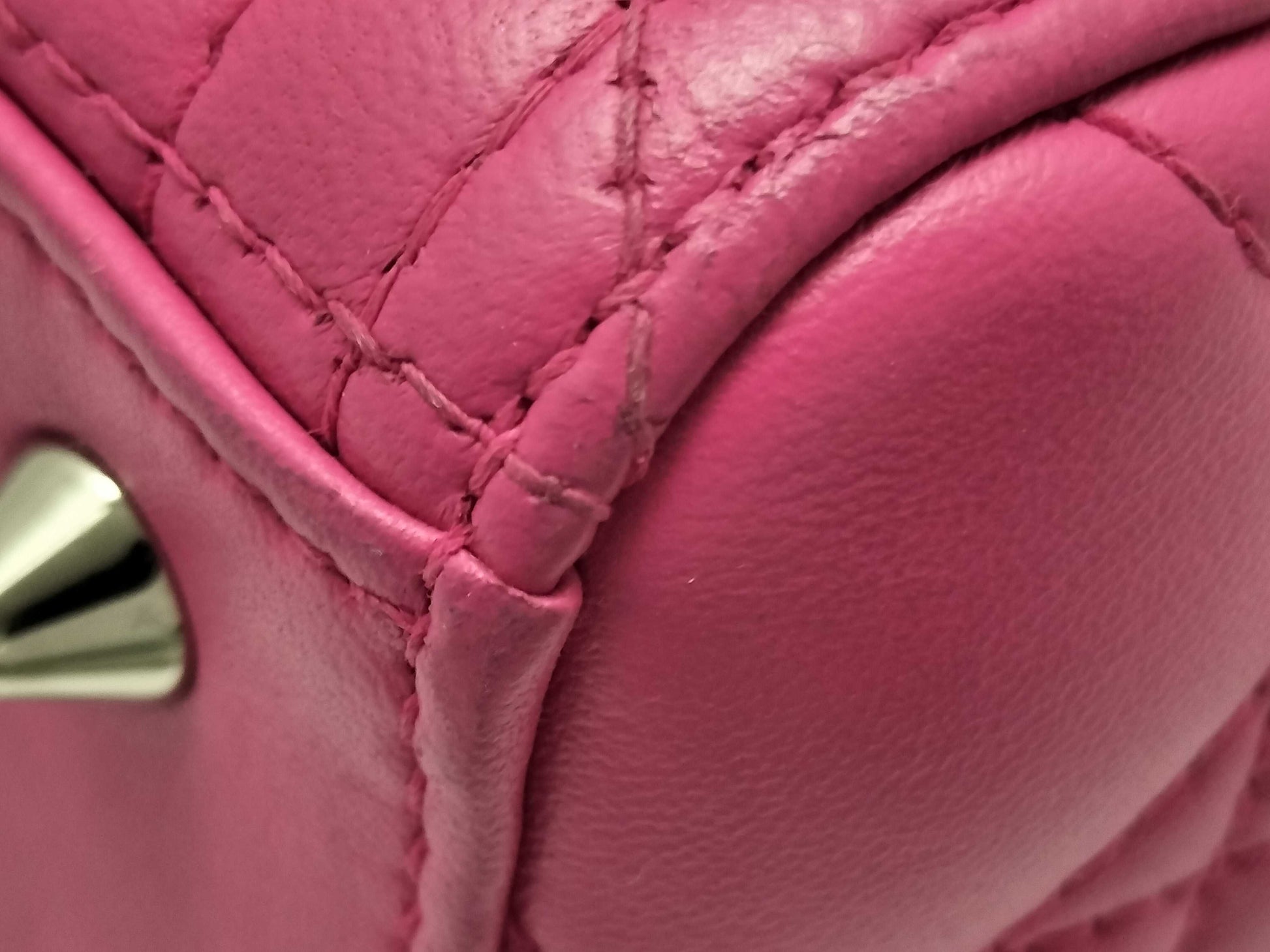 Dior Lady Dior Medium Zip Handbag in Fuchsia Cannage Lambskin Leather and Silver, 16-BO-1112