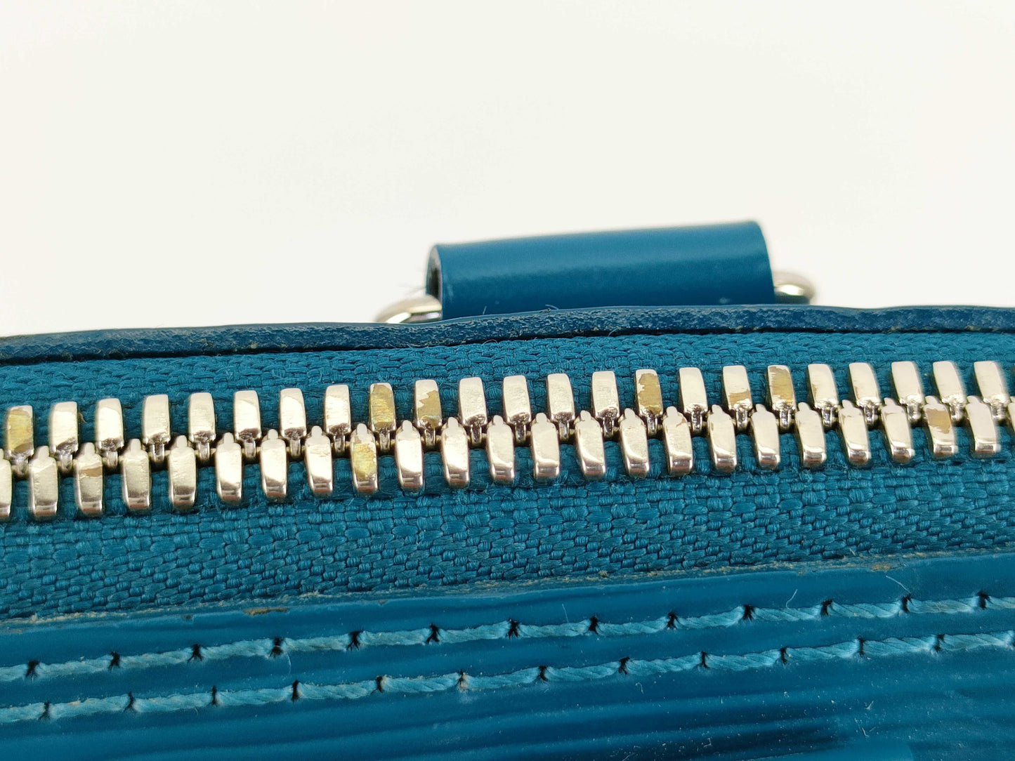 LOUIS VUITTON [Serial Number] RFID Unverifiable FL4183 Louis Vuitton Alma PM Myrtille Blue Epi Leather Handbag with Silver Brass Hardware FL4183