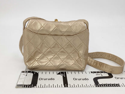 CHANEL Chanel Mini Top CC Turnlock Crossbody Shoulder Bag in Gold Quilted Lambskin Leather with Gold Hardware, 2319825 