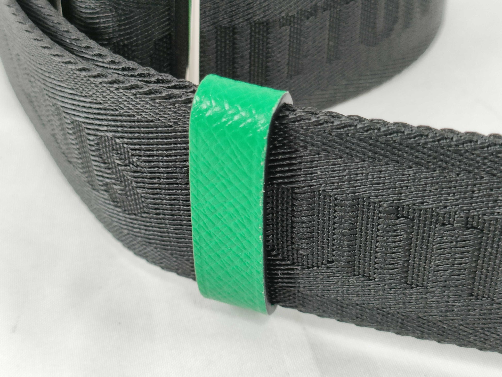 LOUIS VUITTON Louis Vuitton Signature Adjustable Strap, Black/Green, Silver Hardware, 95*4.5*0.5cm Strap