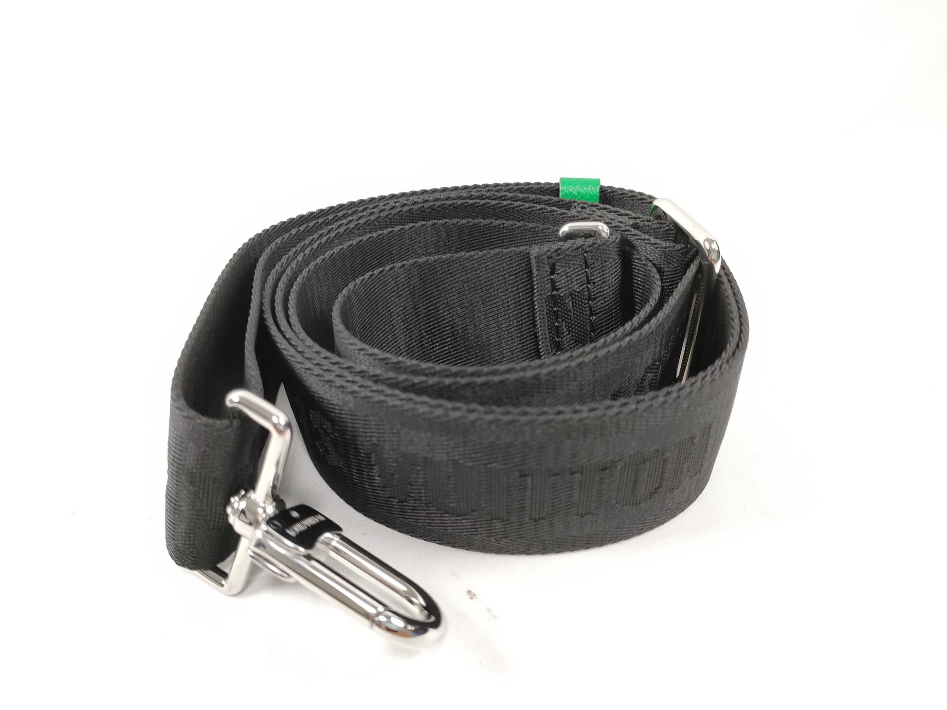 LOUIS VUITTON Louis Vuitton Signature Adjustable Strap, Black/Green, Silver Hardware, 95*4.5*0.5cm Strap