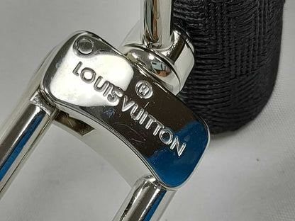 LOUIS VUITTON Louis Vuitton Signature Adjustable Strap, Black/Green, Silver Hardware, 95*4.5*0.5cm Strap