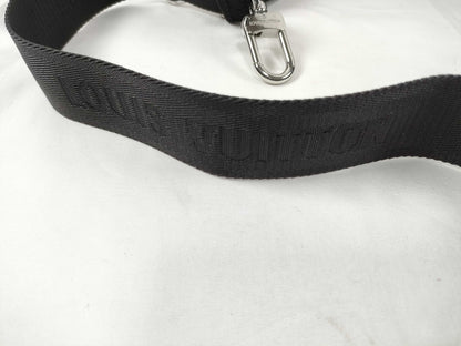 LOUIS VUITTON Louis Vuitton Signature Adjustable Strap, Black/Green, Silver Hardware, 95*4.5*0.5cm Strap