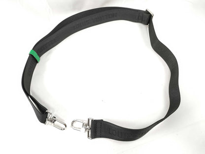 LOUIS VUITTON Louis Vuitton Signature Adjustable Strap, Black/Green, Silver Hardware, 95*4.5*0.5cm Strap