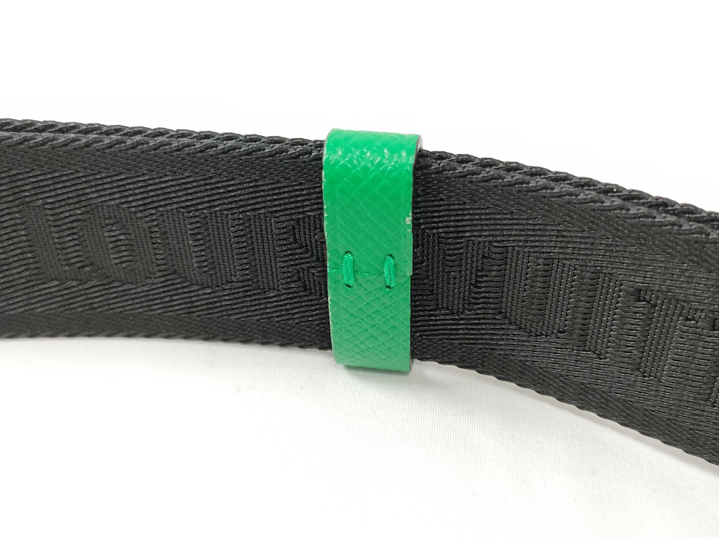 LOUIS VUITTON Louis Vuitton Signature Adjustable Strap, Black/Green, Silver Hardware, 95*4.5*0.5cm Strap