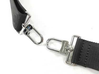 LOUIS VUITTON Louis Vuitton Signature Adjustable Strap, Black/Green, Silver Hardware, 95*4.5*0.5cm Strap