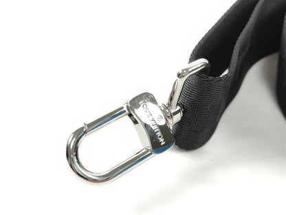 LOUIS VUITTON Louis Vuitton Signature Adjustable Strap, Black/Green, Silver Hardware, 95*4.5*0.5cm Strap