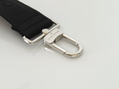 LOUIS VUITTON Louis Vuitton Signature Adjustable Strap, Black/Green, Silver Hardware, 95*4.5*0.5cm Strap