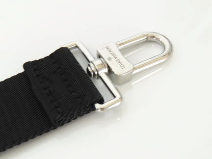 LOUIS VUITTON Louis Vuitton Signature Adjustable Strap, Black/Green, Silver Hardware, 95*4.5*0.5cm Strap